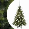 vidaXL Konstgjord julgran med julkulor 150 cm 150 LED-lampor Varmvit