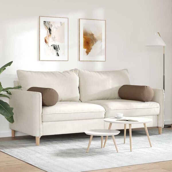 vidaXL Bolsterkuddar 2 pcs Brun Ø 25 x 70 cm tyg