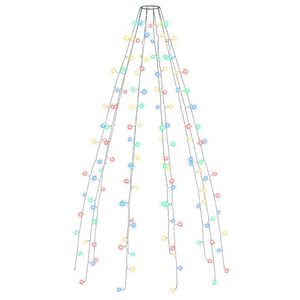 vidaXL Ljusn&auml;t f&ouml;r julgran 150 lysdioder f&auml;rgglad 150 cm