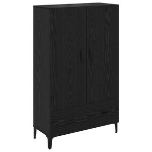 vidaXL Sk&aring;p Svart Ek 70 x 31 x 115 cm Konstruerat tr&auml; och j&auml;rn