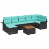 vidaXL Tr&auml;dg&aring;rdsoffset 8 st Svart Poly rattan