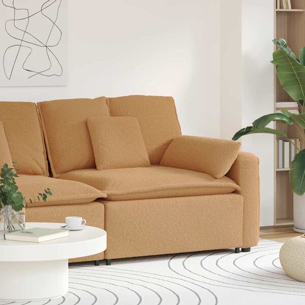 vidaXL Modulär soffa armstödsändmodul med dynor beige 100 cm