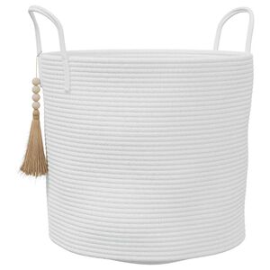 vidaXL F&ouml;rvaringskorg vit &Oslash;40x35 cm bomull