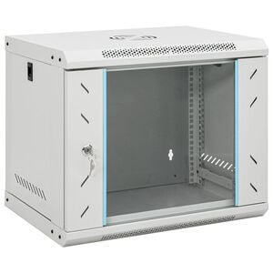 vidaXL 9U N&auml;tverkssk&aring;p v&auml;ggmonterat 19" IP20 53x40x45 cm