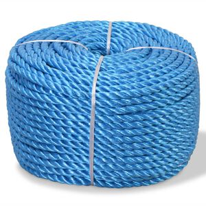 vidaXL Tvinnat rep i polypropylen 10 mm 100 m bl&aring;