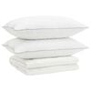vidaXL 90% G&aring;sdun T&auml;cke Set FULDA 3 st 140 x 220 cm Sommar 100 GSM Vit