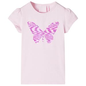 T-shirt med formade &auml;rmar f&ouml;r barn mjuk rosa 116