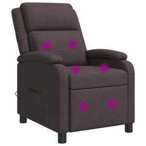 vidaXL Massagef&aring;t&ouml;lj M&ouml;rkbrun Tyg