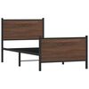 vidaXL Sängram utan madrass metall brun ek 90x200 cm