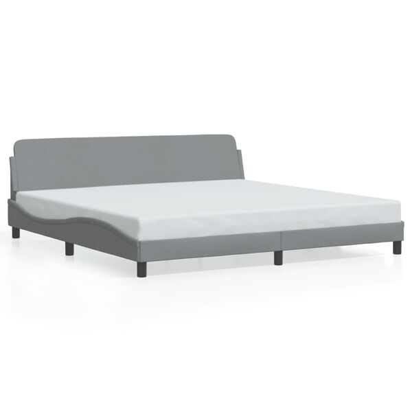 vidaXL Bed Frame "Dover" Light Grey 200x200 cm Fabric
