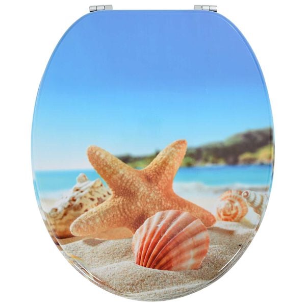 vidaXL Toalettstol Ljusbl&aring; 44 x 38 cm MDF-board