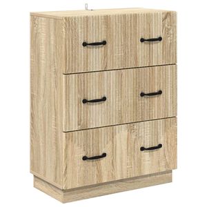 vidaXL L&aring;dans sk&aring;p Sonoma-ek 66 x 34,5 x 87 cm Konstruerat tr&auml;