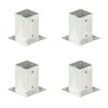 vidaXL Stolpfot 4 st galvaniserad metall 91 mm