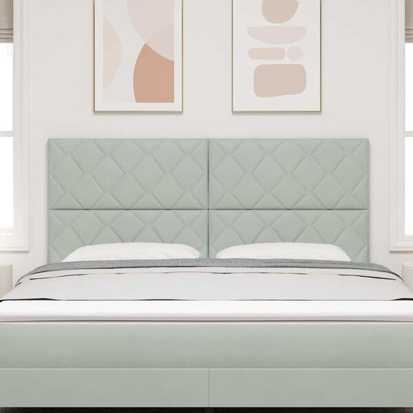 vidaXL Huvudgavel med huvudgavel Ljusgr&aring; 180 cm Sammet