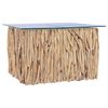 vidaXL Soffbord med glasskiva 66x66x40 cm massiv teak