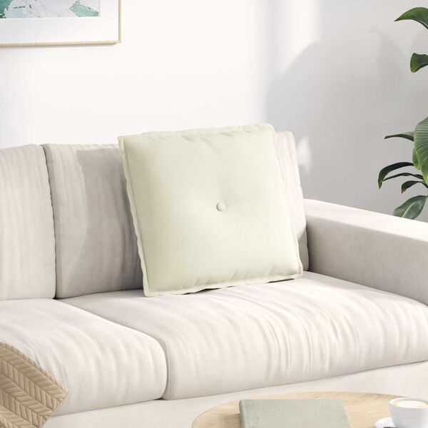 vidaXL Ryggkudde Kräm 50 x 45 cm Kordread tyg