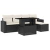 vidaXL Loungegrupp med dynor 6 delar svart konstrotting