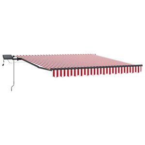 vidaXL Utdragbar markis R&ouml;d och Vit 300 x 250 cm Duk och Aluminium