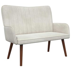vidaXL 2-sits soffa Gr&auml;ddvit 115 x 61 x 87 cm Sammet