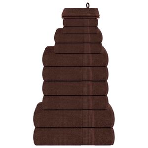 vidaXL 12-delat handduksset FROGN brun 360 gsm