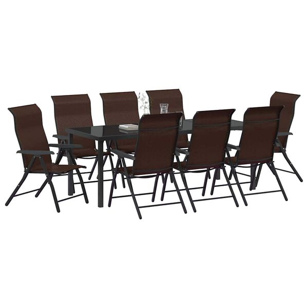 vidaXL Tr&auml;dg&aring;rdsm&ouml;belset 9 pcs Brun Poly rattan