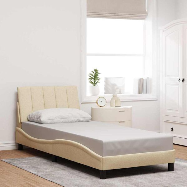 vidaXL Bed Frame without Mattress "Hanko" Cream 90x200 cm Fabric