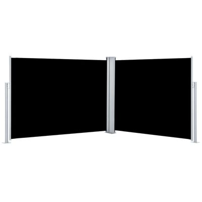 vidaXL Infällbar sidomarkis svart 140x1000 cm