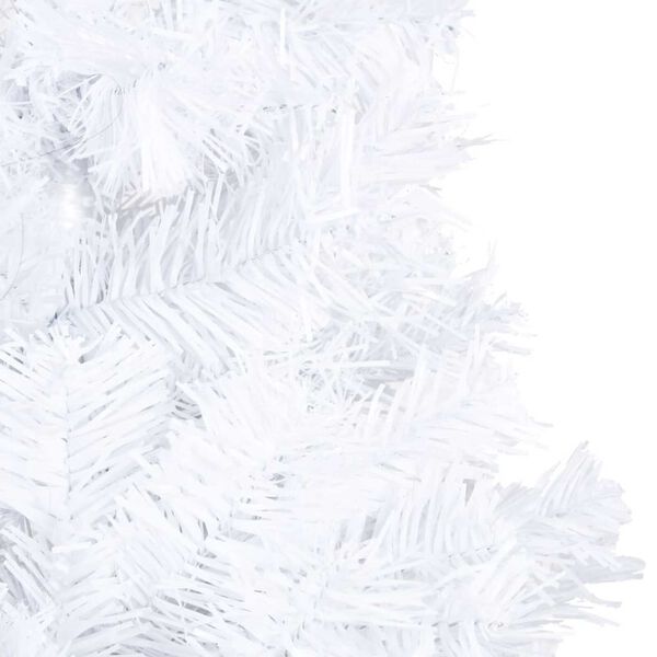 vidaXL Belyst plastgran med kulor vit 240 cm