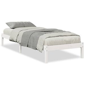 vidaXL S&auml;ngram utan madrass extra l&aring;ng vit 100x220 cm massiv furu