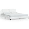 vidaXL Bed Frame with LED without Mattress "Zadar" White 180x200 cm
