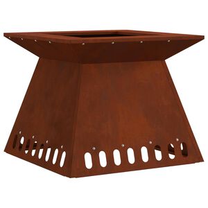 vidaXL Eldsk&aring;l Rostig 48 x 48 x 40 cm V&auml;derbest&auml;ndig st&aring;l