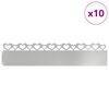 vidaXL Gr&auml;skanter 10 pcs Silver 103 x 0,05 x 22 cm Galvaniserat St&aring;l
