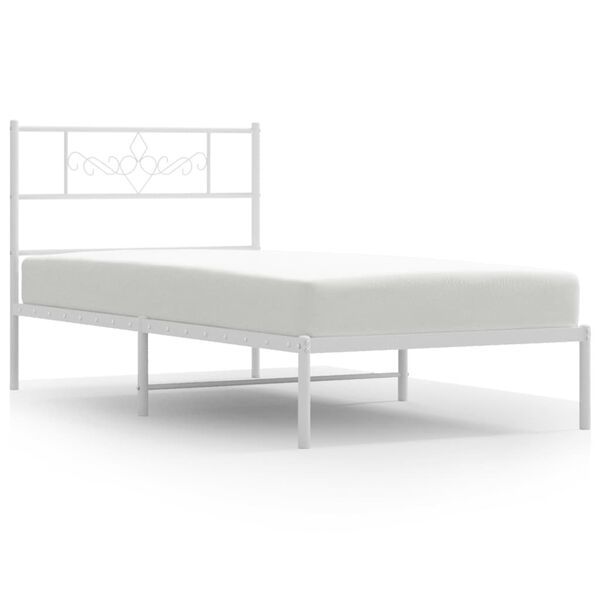 vidaXL S&auml;ngram med huvudgavel metall vit 107x203 cm