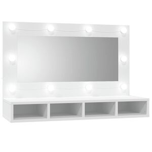vidaXL Spegelsk&aring;p med LED vit 90x31,5x62 cm