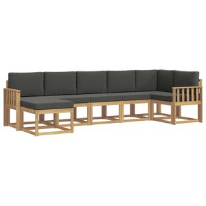 vidaXL Utomhussoffset med kudde 7 pcs Vit och antracit Polyester
