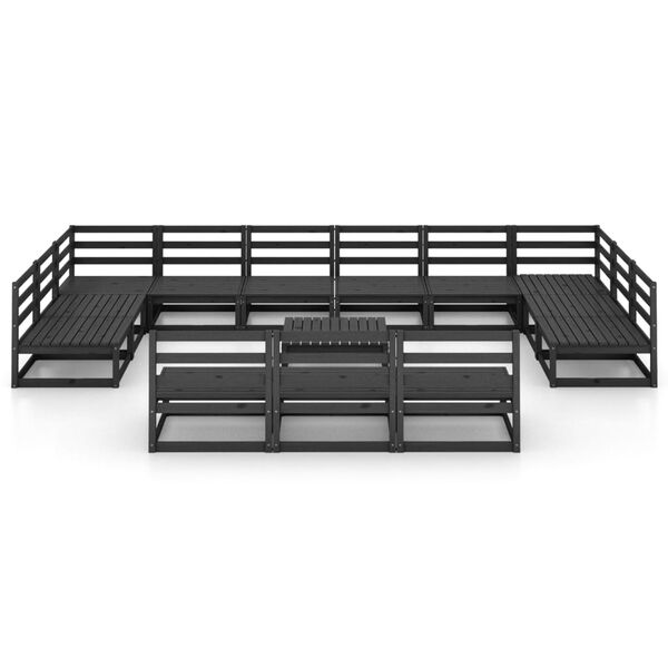 vidaXL Loungegrupp för trädgården 14 delar massiv furu