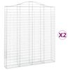 vidaXL Gabioner b&aring;gformade 2 st 200x30x220/240 cm galvaniserat j&auml;rn
