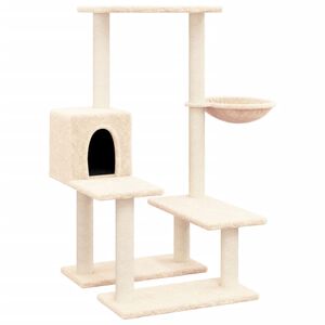 vidaXL Kattr&auml;d med kl&ouml;spelare sisal gr&auml;ddvit 94,5 cm
