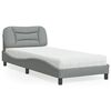 vidaXL Bed with Mattress "Hvar" Light Grey 90x200 cm Fabric