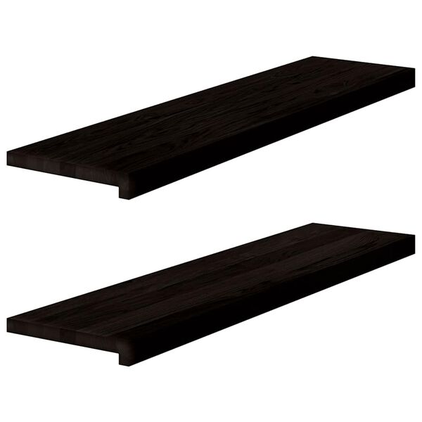 vidaXL Trappstegsmattor 2 pcs m&ouml;rkbrun 100x30x2 cm massiv ek