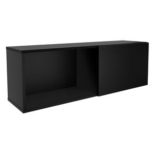FMD V&auml;ggmonterad hatthylla med fack 99,1x27,2x33 cm svart