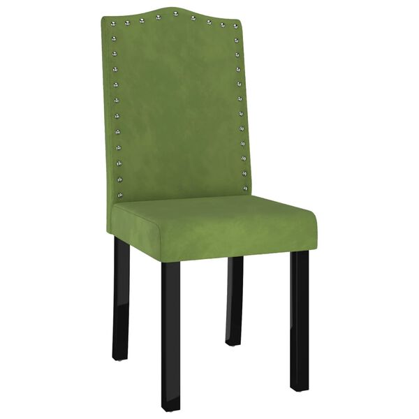 vidaXL Matstolar 4 st ljusgr&ouml;n sammet