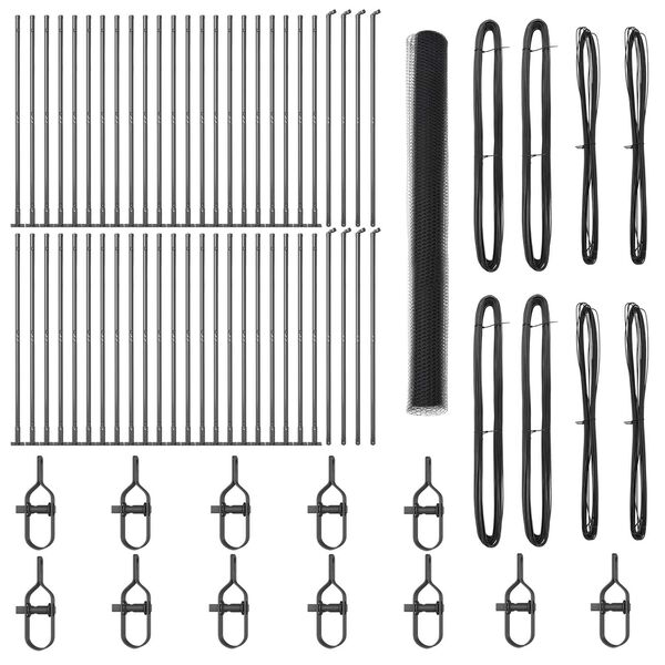 vidaXL St&auml;ngselstolpe Gr&aring; 100 x 1,4 m (25 mm maskor) St&aring;l och PVC