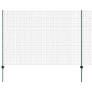 vidaXL Svetsat tr&aring;dgeller med stolpar 10 x 1,6 m PVC-belagda st&aring;l Gr&ouml;n
