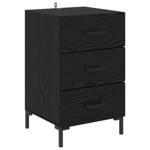 vidaXL Nattduksbord med l&aring;da Svart Ek 40 x 40 x 66 cm Konstruerat tr&auml;