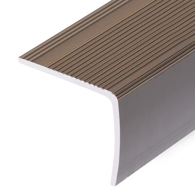 vidaXL L-formade halkskydd för trapp 5 st aluminium 134 cm brun