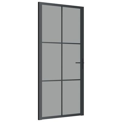 vidaXL Innerdörr 93x201,5 cm svart ESG-glas och aluminium