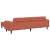 vidaXL Soffa med kudde R&ouml;d orange 250 x 188 x 76 cm Kordread tyg