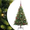 vidaXL Konstgjort F&auml;llbart Jultr&auml;d 150 LEDs Gr&ouml;n 120 cm PVC och PE