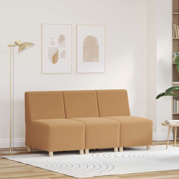 vidaXL Modulsofa utan armst&ouml;d 3 pcs Beige 55 x 74 x 82 cm